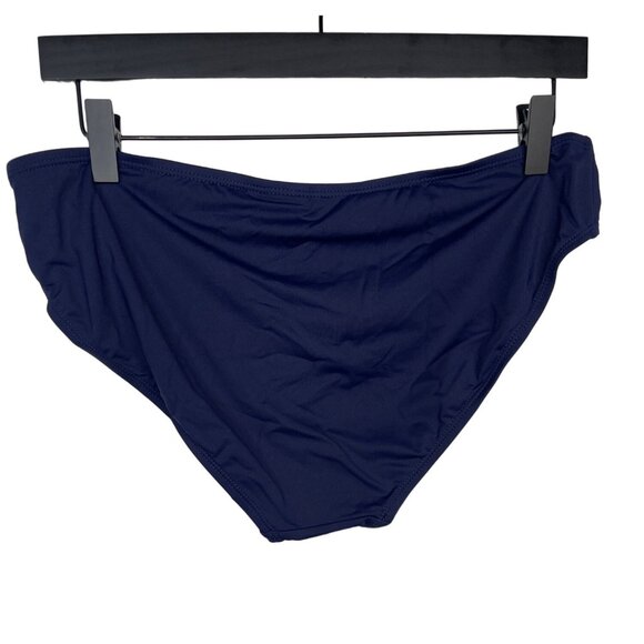 Andie Swim Bikini Bottom Womens XL Navy Blue Solid Cheeky High Quality Swimwear - Picture 2 of 5